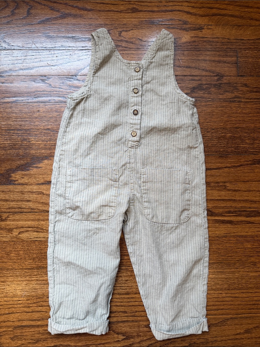 Zara Baby Toddler Beige Pinstripe Kids Overalls